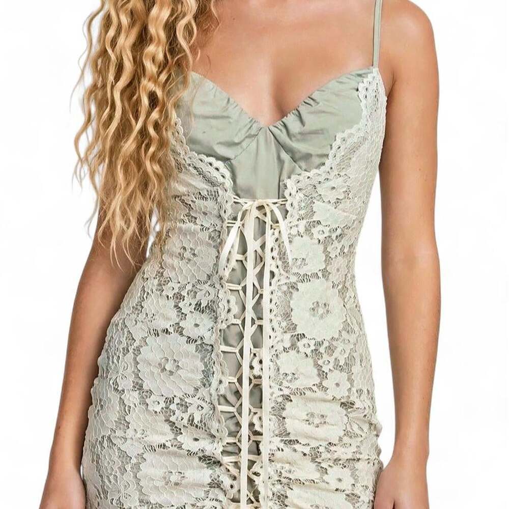 Fashion Nova Women's Cream and White Dress
